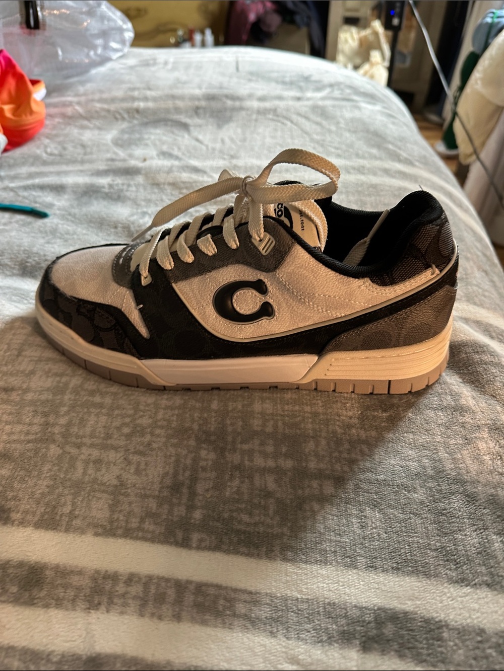 Coach Kids Black and White Low-Top Sneakers